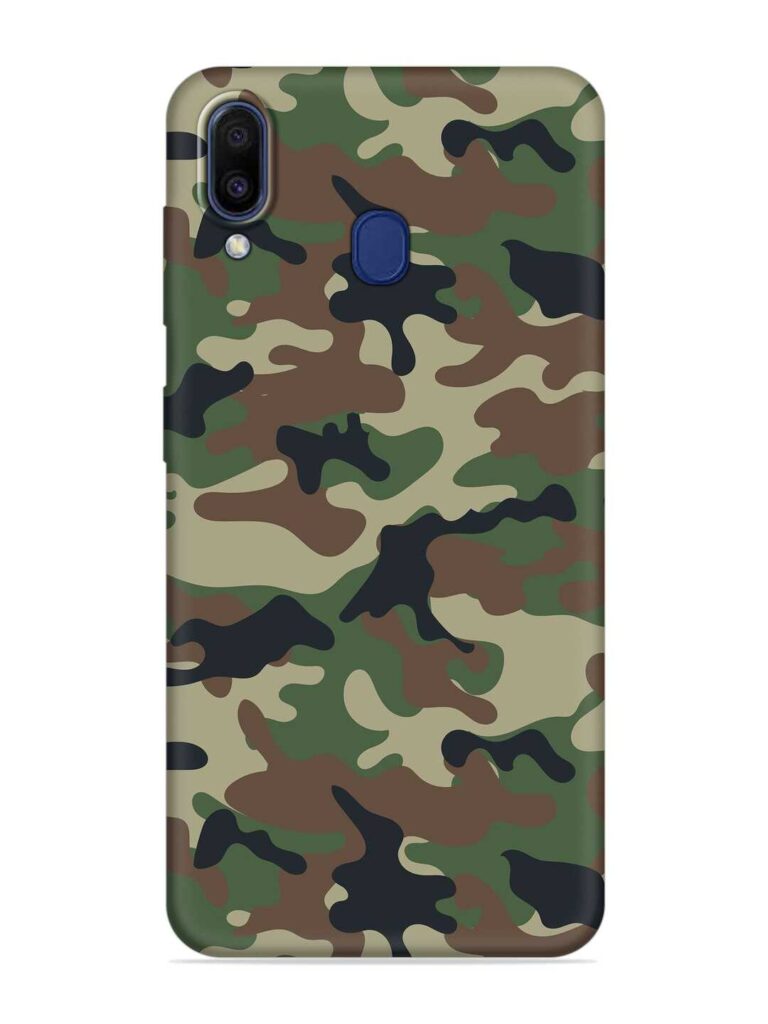 Army Military Camouflage Dark Green Soft Silicone Case for Samsung Galaxy A20 Zapvi