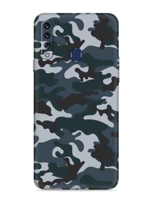 Dark Blue Army Military Art Soft Silicone Case for Samsung Galaxy A20s Zapvi