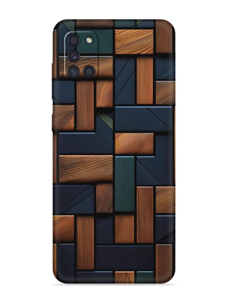 Wooden Background Cubes Soft Silicone Case for Samsung Galaxy A31 Zapvi