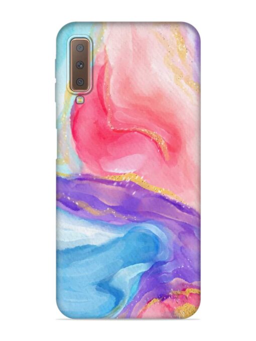 Watercolor Gradient Soft Silicone Case for Samsung Galaxy A7 (2018) Zapvi
