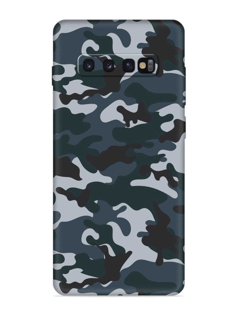 Dark Blue Army Military Art Soft Silicone Case for Samsung Galaxy S10 Plus Zapvi