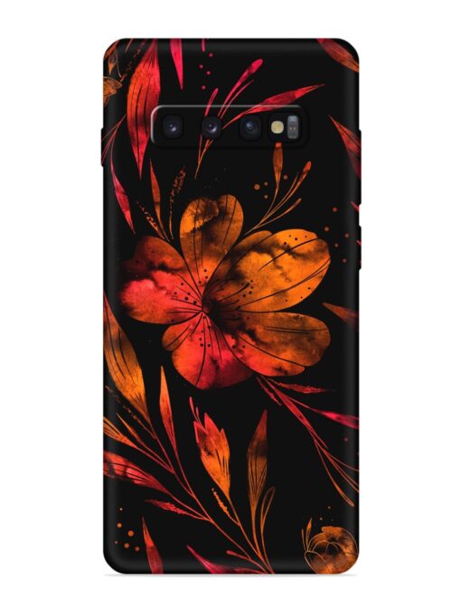 Red Flower Painting Soft Silicone Case for Samsung Galaxy S10 Plus Zapvi