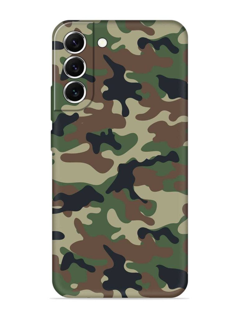 Army Military Camouflage Dark Green Soft Silicone Case for Samsung Galaxy S22 Plus Zapvi