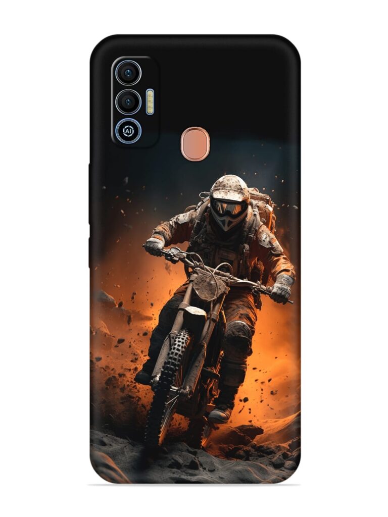 Motorcycle Stunt Art Soft Silicone Case for Tecno Spark 7T Zapvi