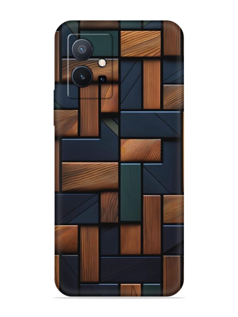 Wooden Background Cubes Soft Silicone Case for Vivo T1 (5G) Zapvi
