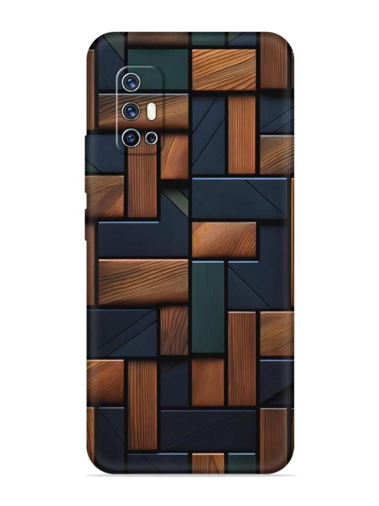 Wooden Background Cubes Soft Silicone Case for Vivo V17 Zapvi