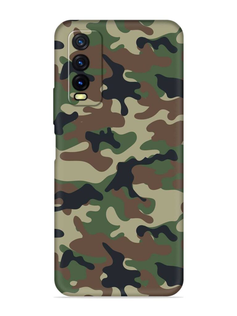 Army Military Camouflage Dark Green Soft Silicone Case for Vivo Y20T Zapvi