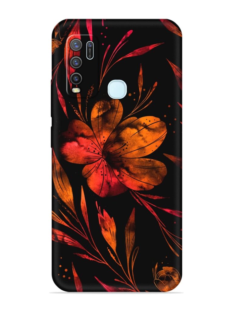 Red Flower Painting Soft Silicone Case for Vivo Y50 Zapvi