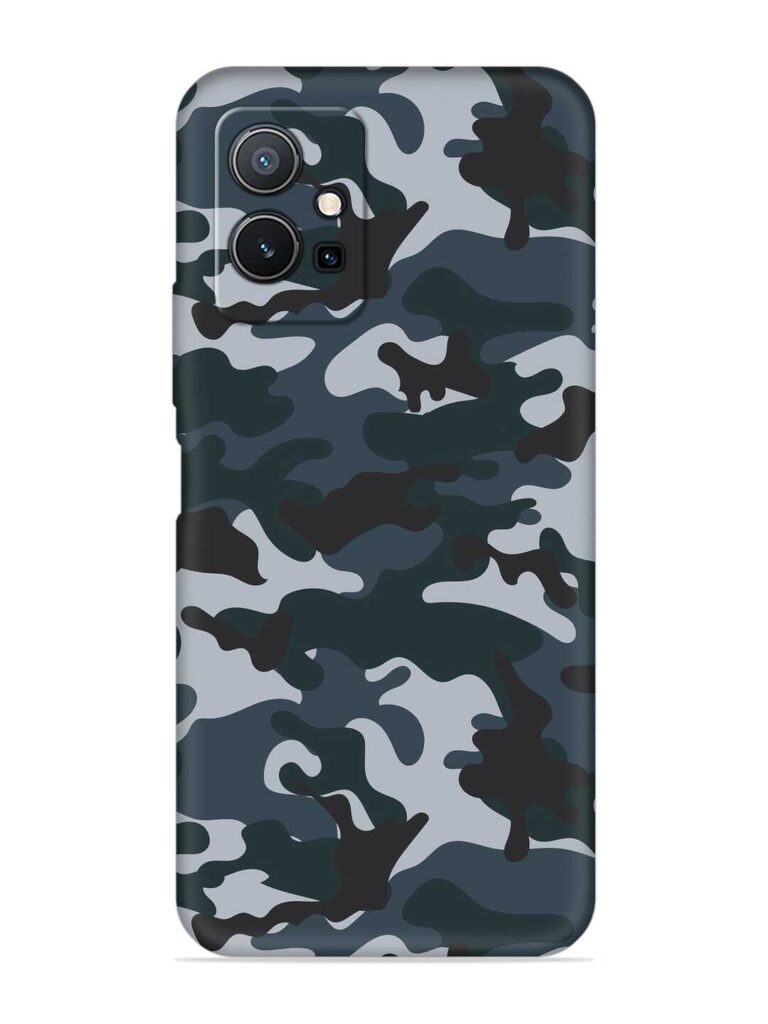 Dark Blue Army Military Art Soft Silicone Case for Vivo Y75 (5G) Zapvi