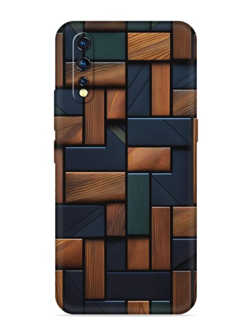 Wooden Background Cubes Soft Silicone Case for Vivo Z1x Zapvi