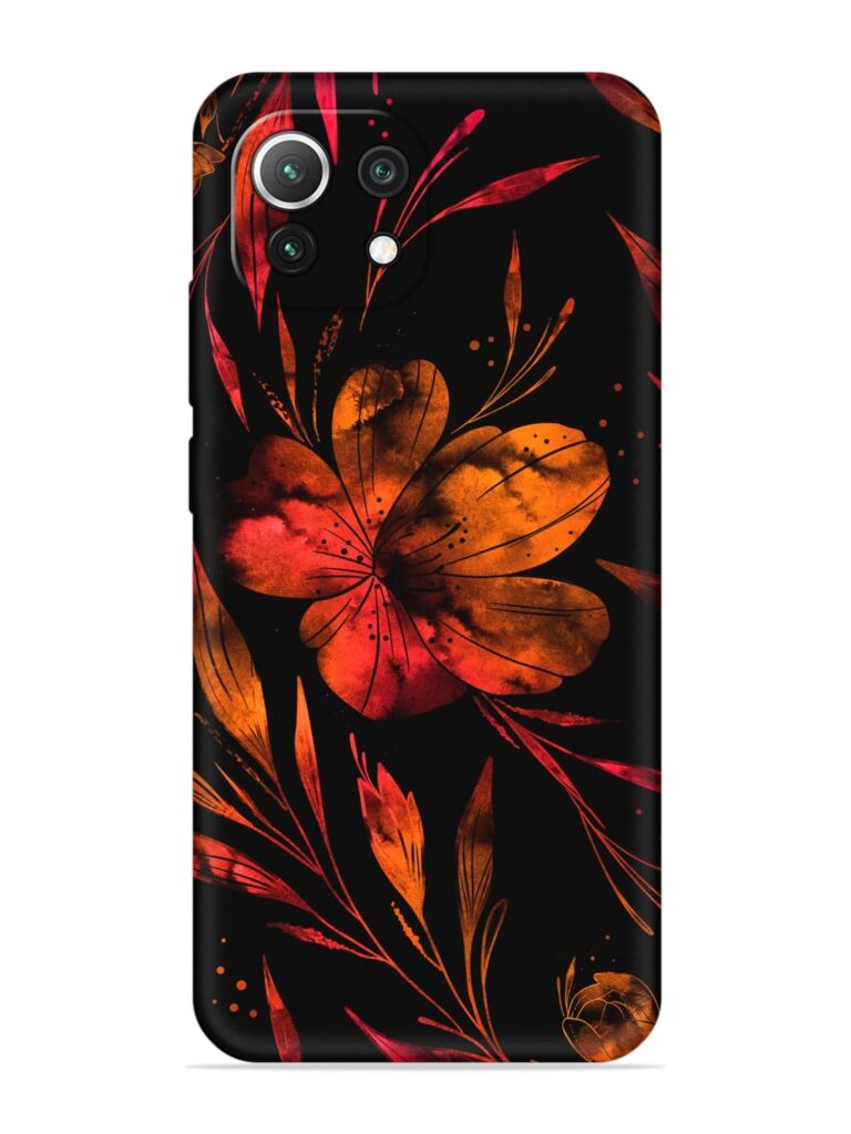 Red Flower Painting Soft Silicone Case for Xiaomi Mi 11 Lite Zapvi