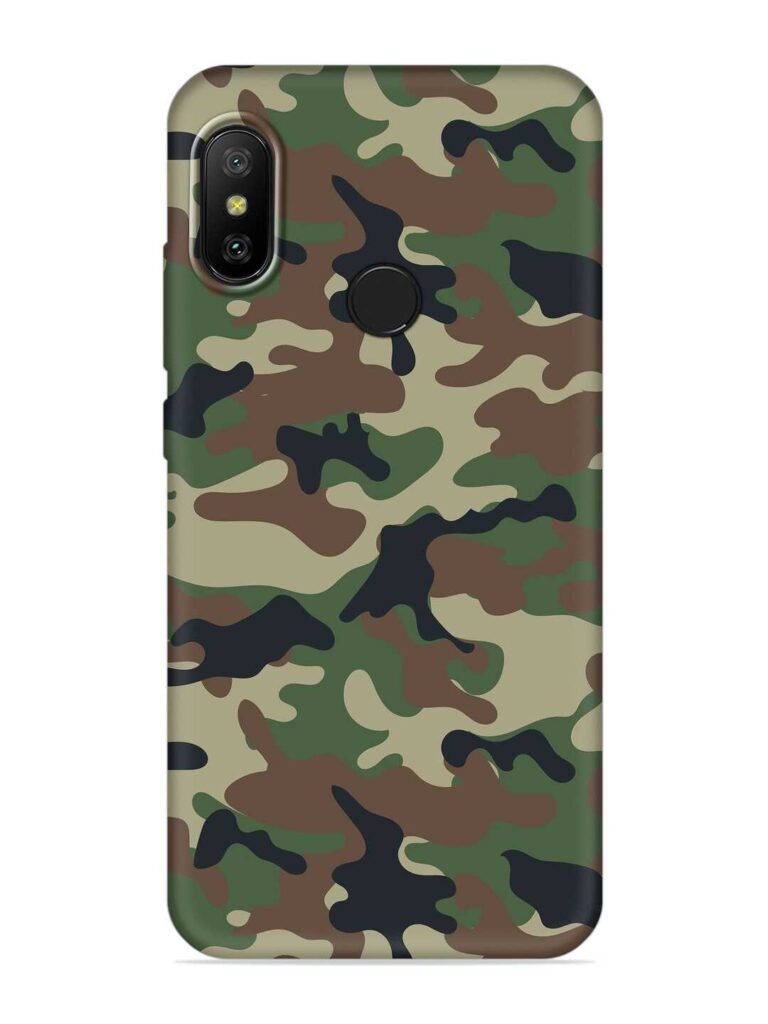Army Military Camouflage Dark Green Soft Silicone Case for Xiaomi Mi A2 Zapvi