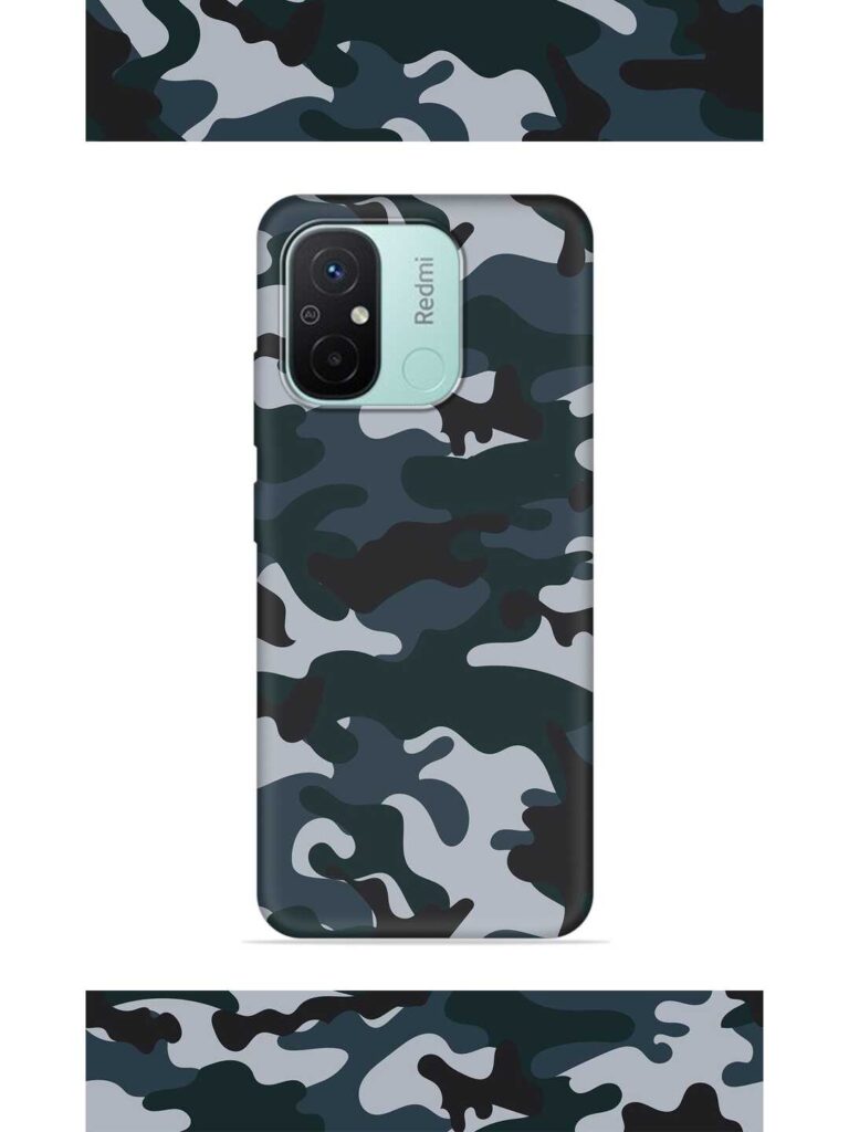Dark Blue Army Military Art Soft Silicone Case for Xiaomi Redmi 12C Zapvi