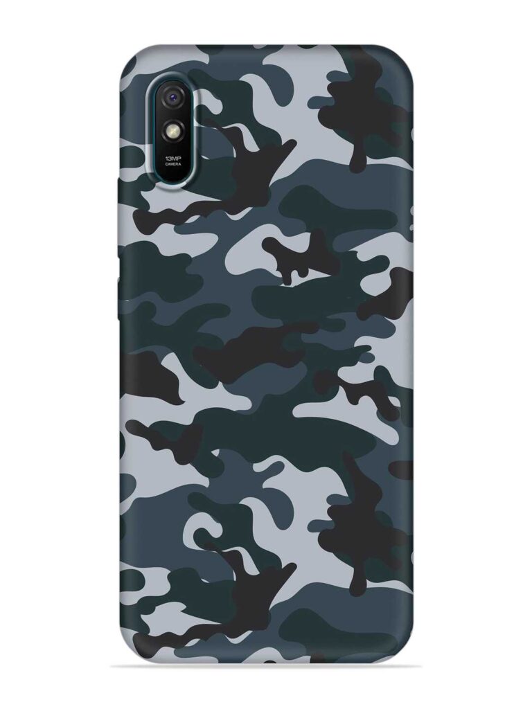 Dark Blue Army Military Art Soft Silicone Case for Xiaomi Redmi 9A Sport Zapvi