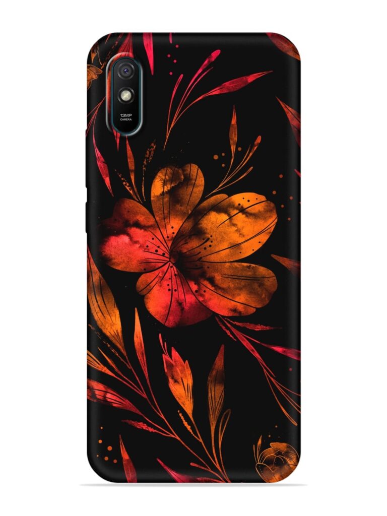 Red Flower Painting Soft Silicone Case for Xiaomi Redmi 9i Zapvi