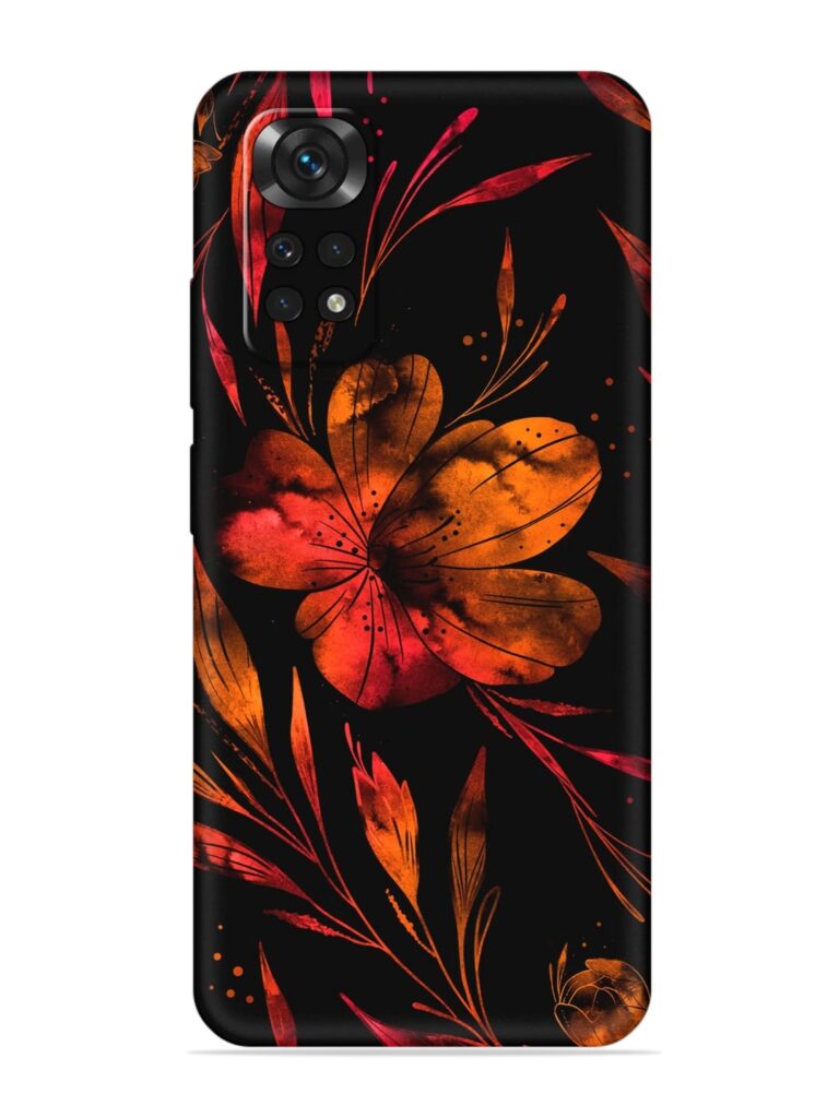 Red Flower Painting Soft Silicone Case for Xiaomi Redmi Note 11s Zapvi
