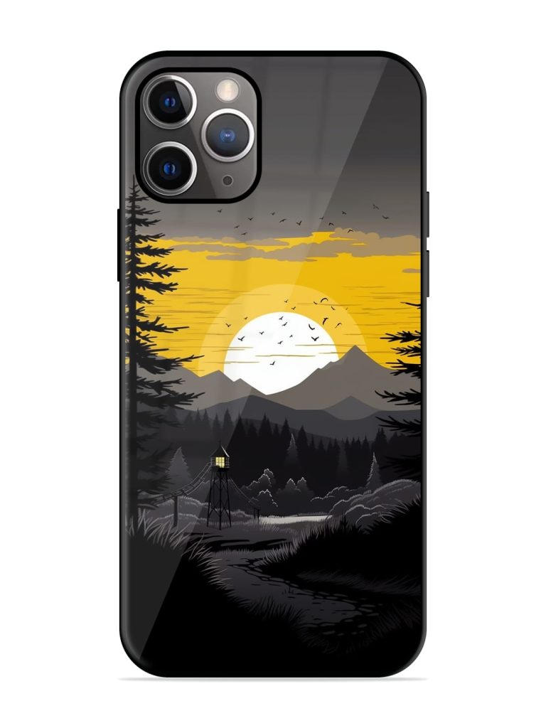 Sunset Vector Glossy Metal TPU Case for Apple Iphone 11 Pro Zapvi