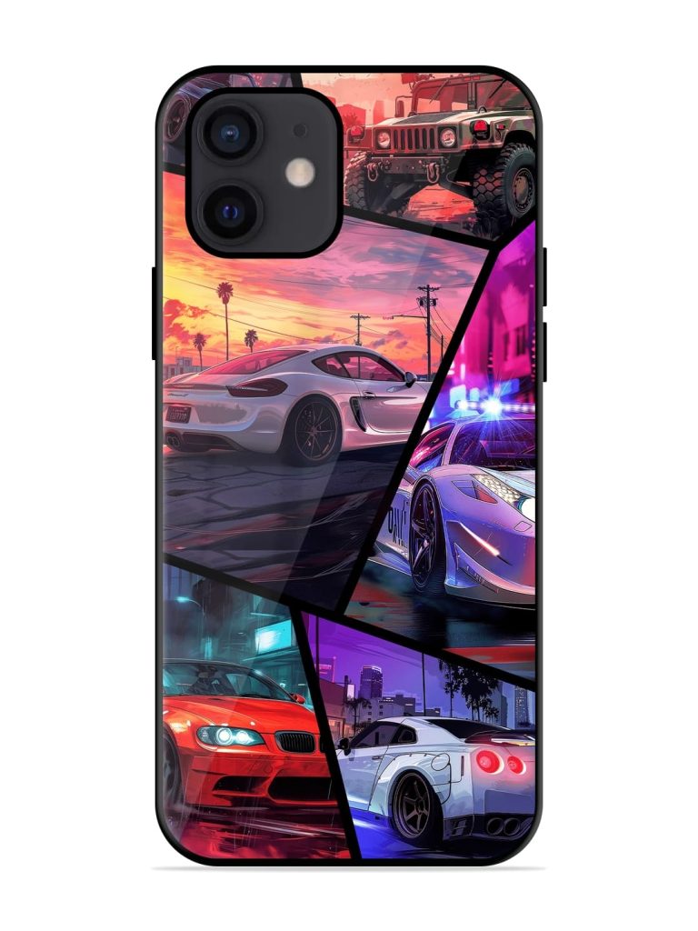 Ride In Pixels Glossy Metal Phone Cover for Apple Iphone 12 Zapvi