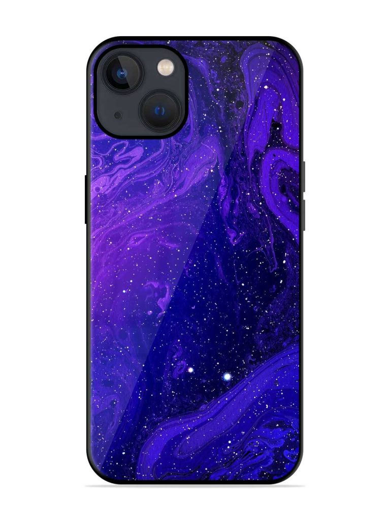 Galaxy Acrylic Abstract Art Glossy Metal Phone Cover for Apple Iphone 13 Zapvi