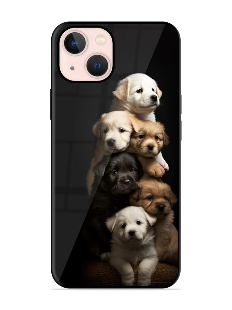 Cute Baby Dogs Premium Glass Case for Apple Iphone 13 Mini Zapvi