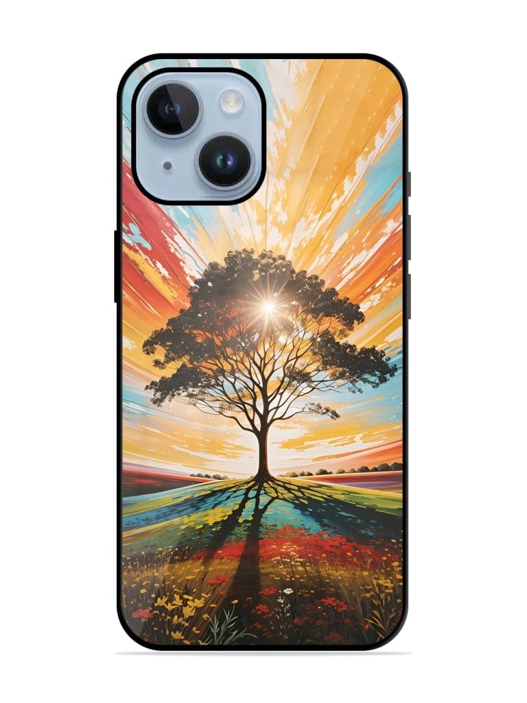 Abstract Tree Colorful Art Glossy Metal TPU Case for Apple iPhone 14 Plus Zapvi