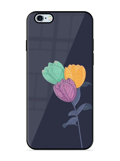 Flower Vector Premium Glass Case for Apple Iphone 6s Zapvi