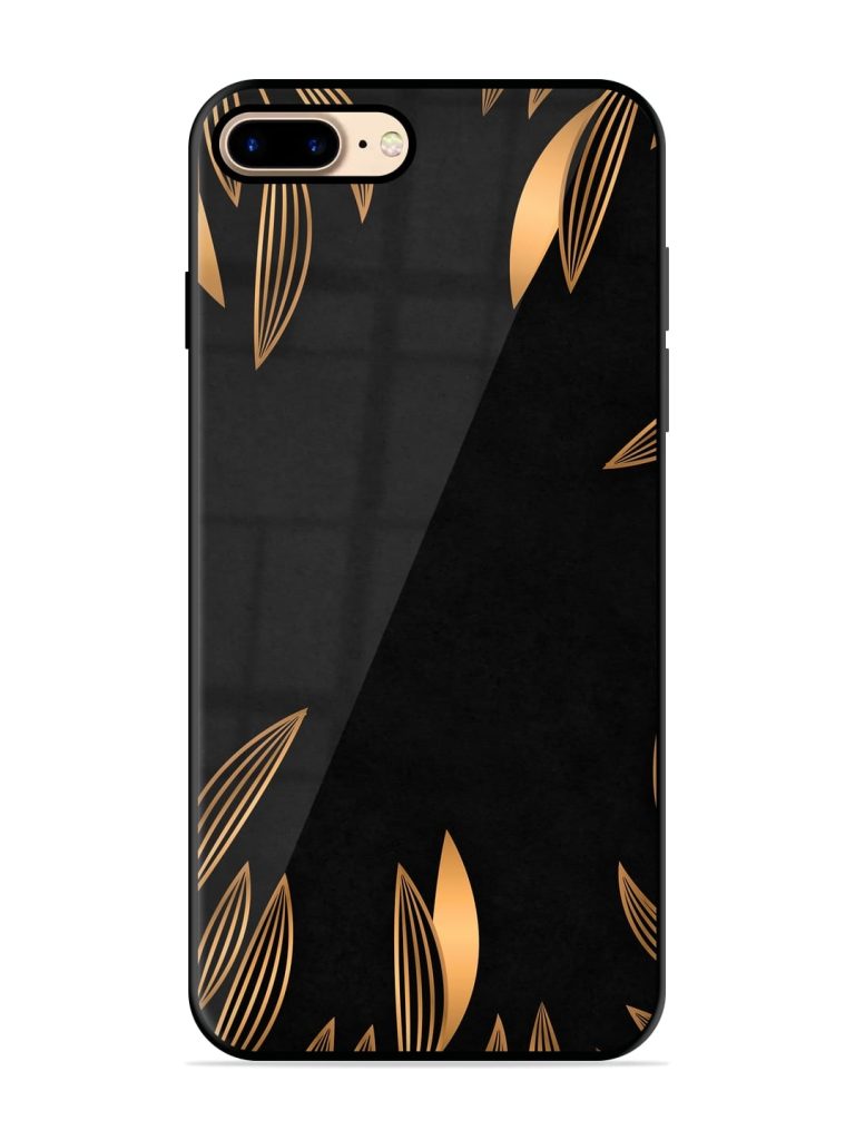 Golden Leaf Pattern Premium Glass Case for Apple Iphone 7 Plus Zapvi