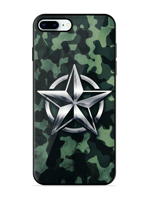 Indian Army Star Design Premium Glass Case for Apple Iphone 8 Plus Zapvi