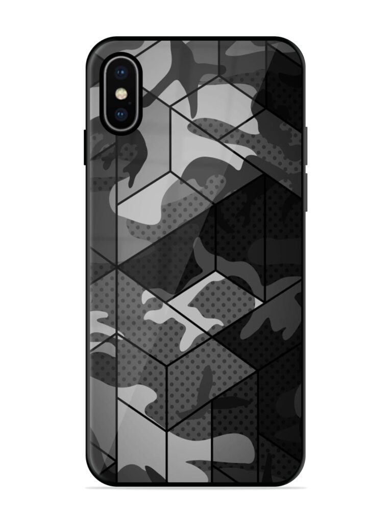 Hexagonal Pattern Glossy Metal TPU Case for Apple Iphone X Zapvi