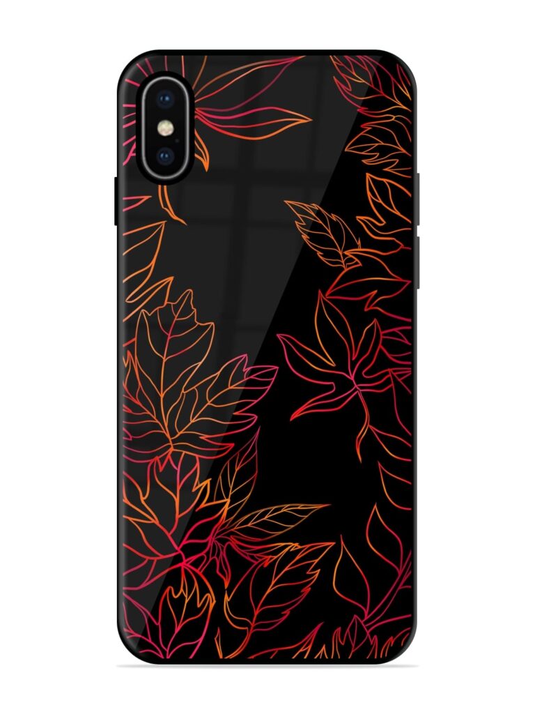 Red Floral Pattern Glossy Metal TPU Case for Apple Iphone X Zapvi