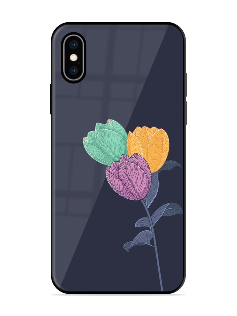 Flower Vector Glossy Metal TPU Case for Apple Iphone XS Zapvi