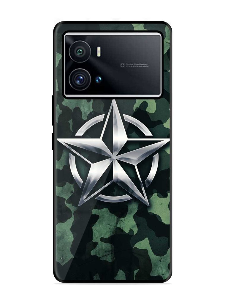 Indian Army Star Design Premium Glass Case for iQOO 9 Pro Zapvi