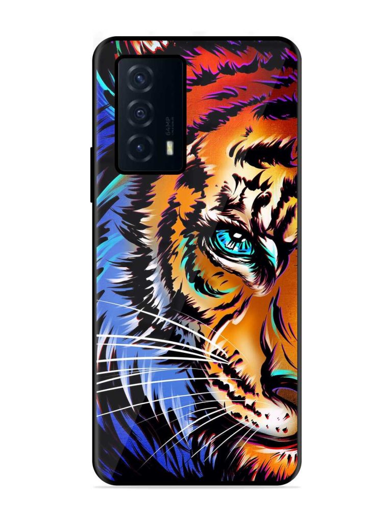 Colorful Lion Art Glossy Metal TPU Case for iQOO Z5 (5G) Zapvi