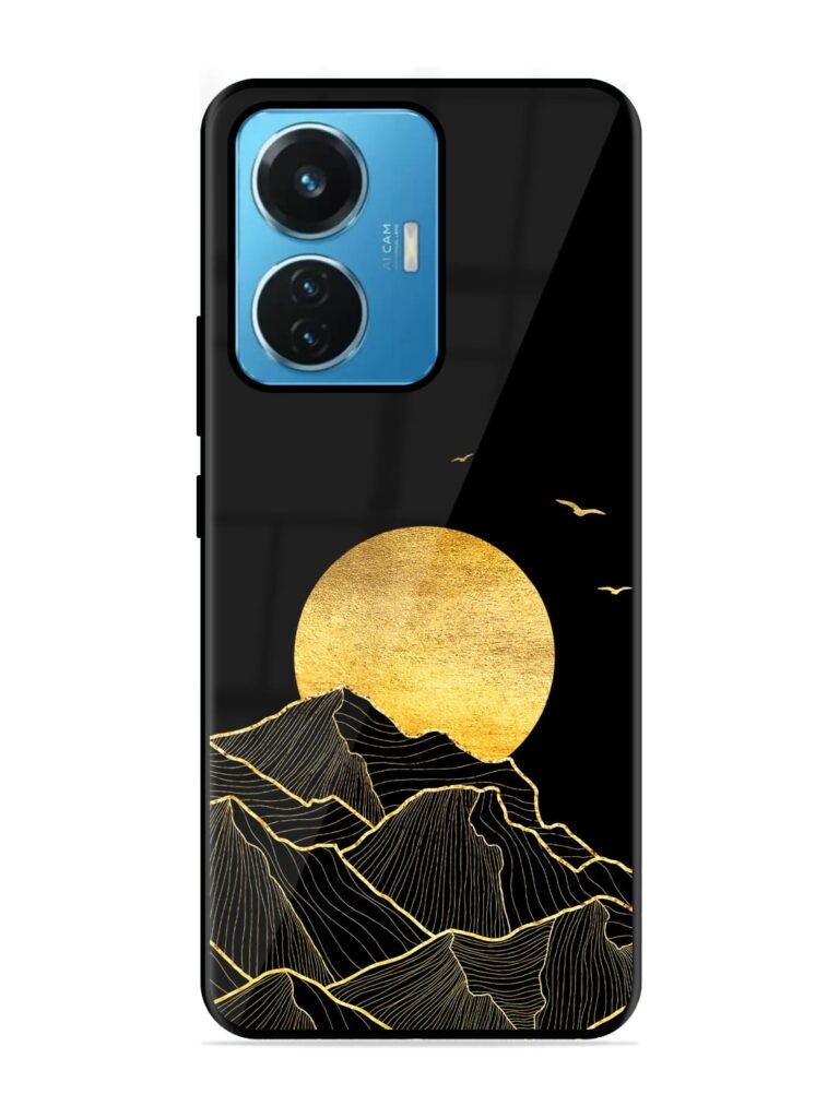Golden Sunrise Glossy Metal Phone Cover for iQOO Z6 (44W) Zapvi