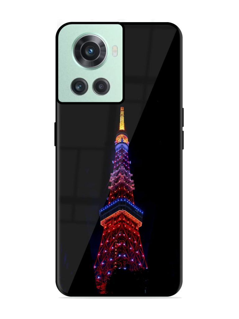 Eiffel Tower Night View Glossy Metal TPU Case for OnePlus 10R (5G) Zapvi