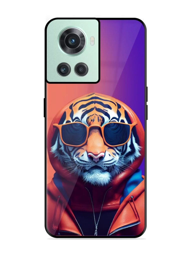 Tiger Animation Glossy Metal TPU Case for OnePlus 10R (5G) Zapvi