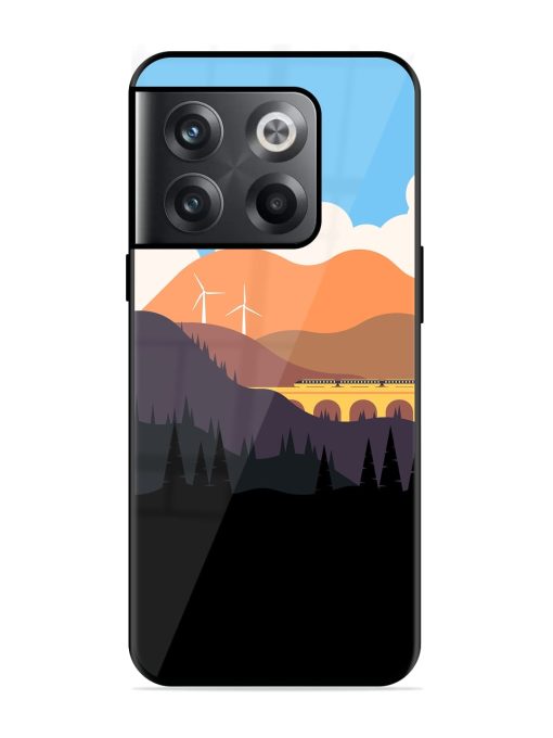 Minimal Mountain Vector Premium Glass Case for OnePlus 10T (5G) Zapvi