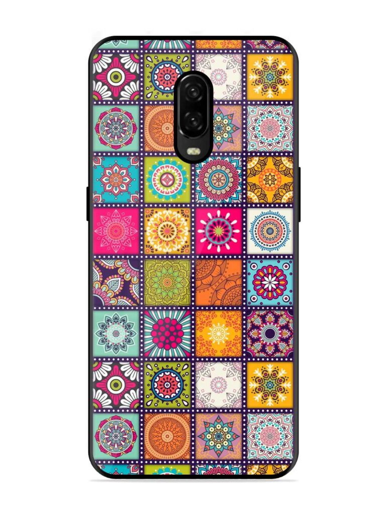 Seamless Pattern Vintage Glossy Metal Phone Cover for OnePlus 6T Zapvi