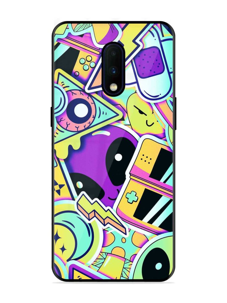 Scratch Art Glossy Metal Phone Cover for OnePlus 7 Zapvi