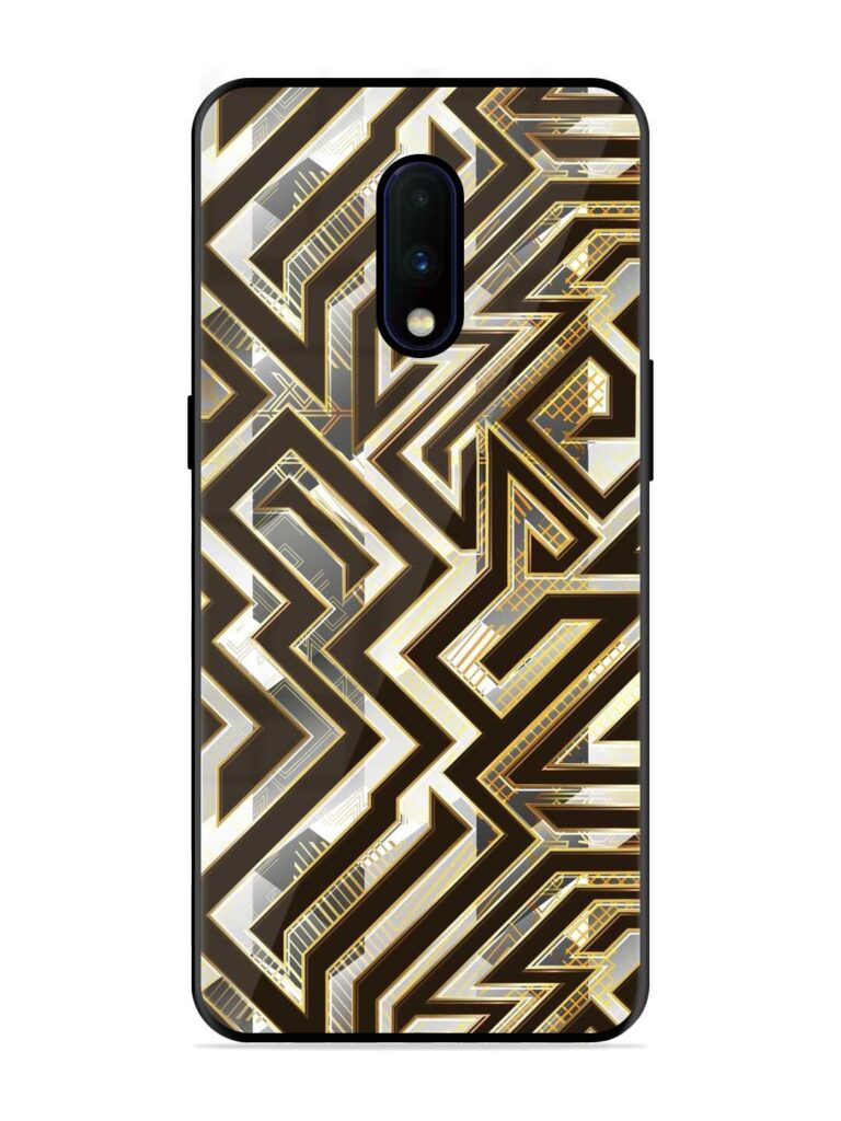 Technology Geometric Seamless Glossy Metal Phone Cover for OnePlus 7 Zapvi