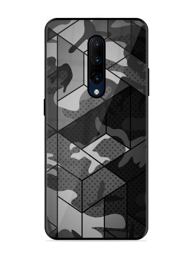 Hexagonal Pattern Premium Glass Case for OnePlus 7 Pro Zapvi