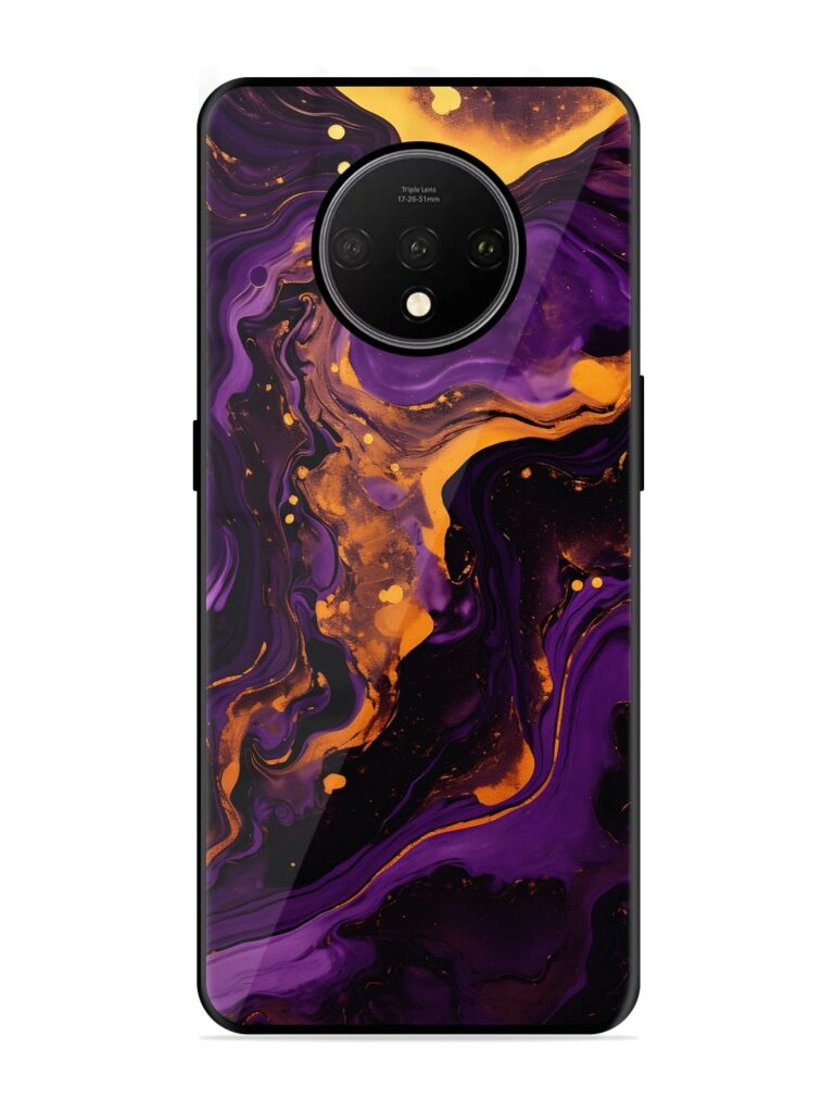 Painting Of A Purple Glossy Metal TPU Case for OnePlus 7T Zapvi