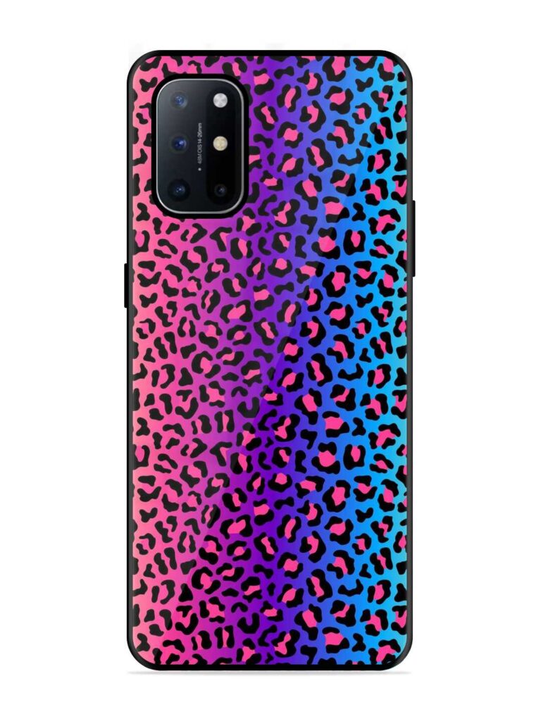 Colorful Leopard Seamless Glossy Metal Phone Cover for OnePlus 8T (5G) Zapvi
