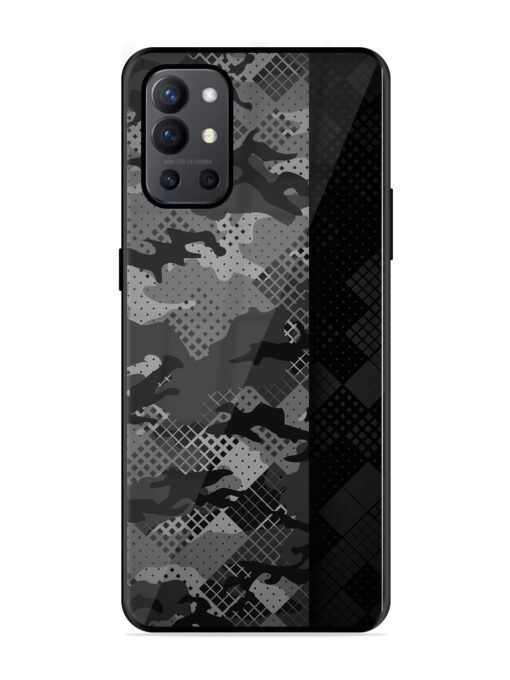 Dark Camouflage Glossy Metal Phone Cover for OnePlus 9R (5G) Zapvi