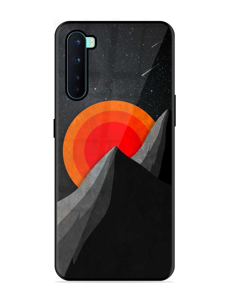 Black Mountain Glossy Metal Phone Cover for OnePlus Nord Zapvi
