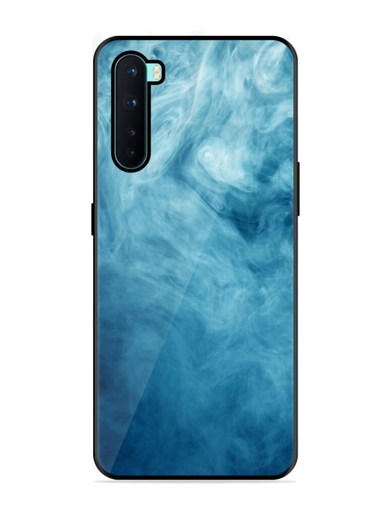 Blue Smoke Art Glossy Metal Phone Cover for OnePlus Nord Zapvi