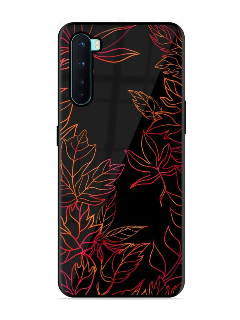 Red Floral Pattern Glossy Metal Phone Cover for OnePlus Nord Zapvi