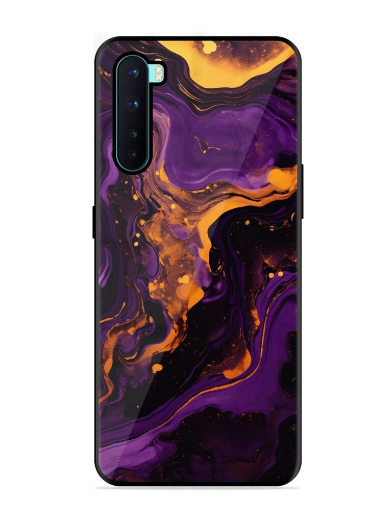 Painting Of A Purple Glossy Metal Phone Cover for OnePlus Nord Zapvi