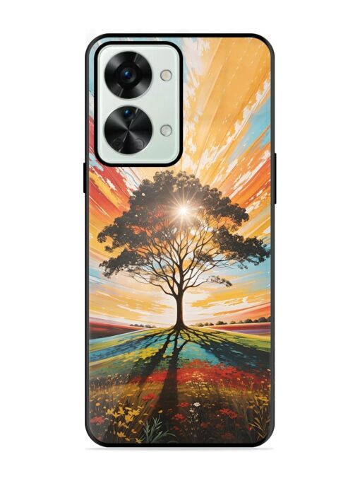 Abstract Tree Colorful Art Glossy Metal Phone Cover for OnePlus Nord 2T (5G) Zapvi