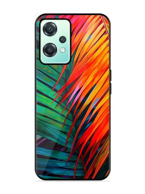 Painted Tropical Leaves Glossy Metal Phone Cover for OnePlus Nord CE 2 Lite (5G) Zapvi